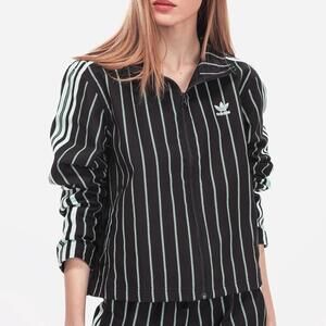 Adidas Adidas 100% Cotton Track Jacket Black/Mint Green - Women's - DU9885 - LRG